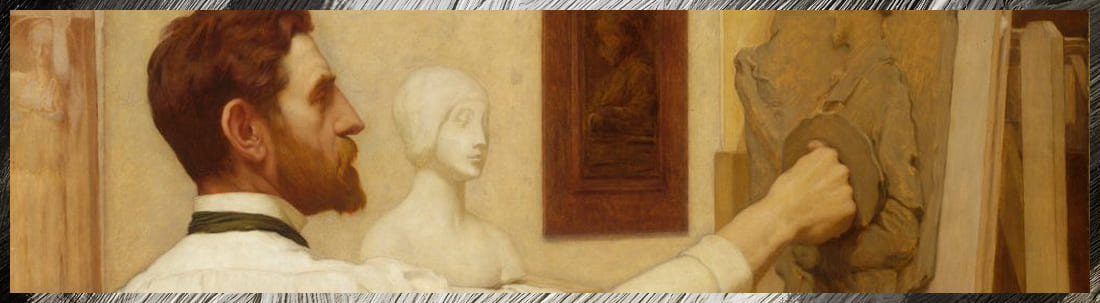 Celebrate National Coin Week with APMEX. This image features Augustus Saint-Gaudens sculpting a new creation.