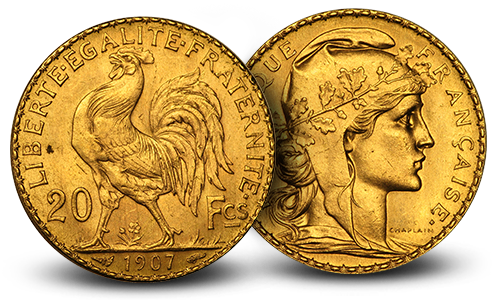 An image of French Rooster coins