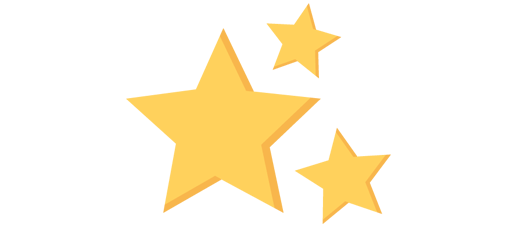 A graphic featuring three stars.