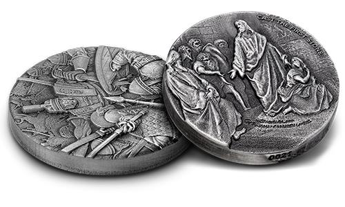 Two examples of Silver rimless coins.