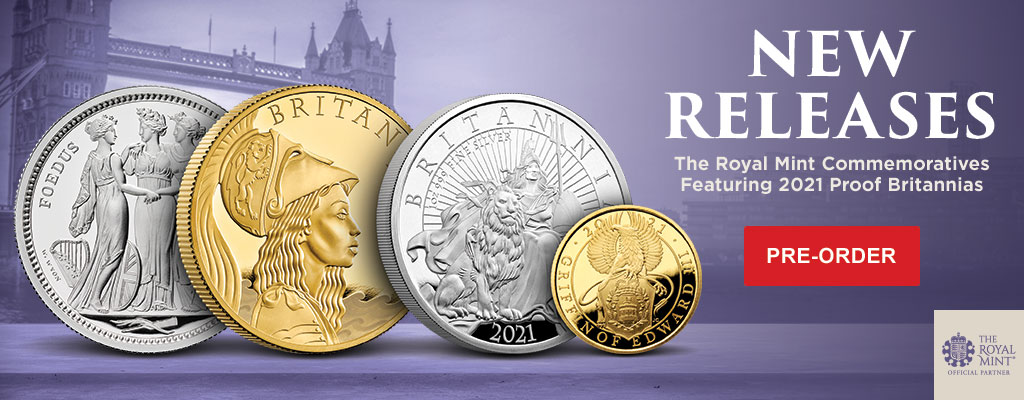 The Royal Mint Commemoratives featuring 2021 Proof Britannias