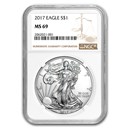 2017 American Silver Eagle MS-69 NGC