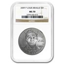 2009-P Louis Braille $1 Silver Commem PF-70 NGC