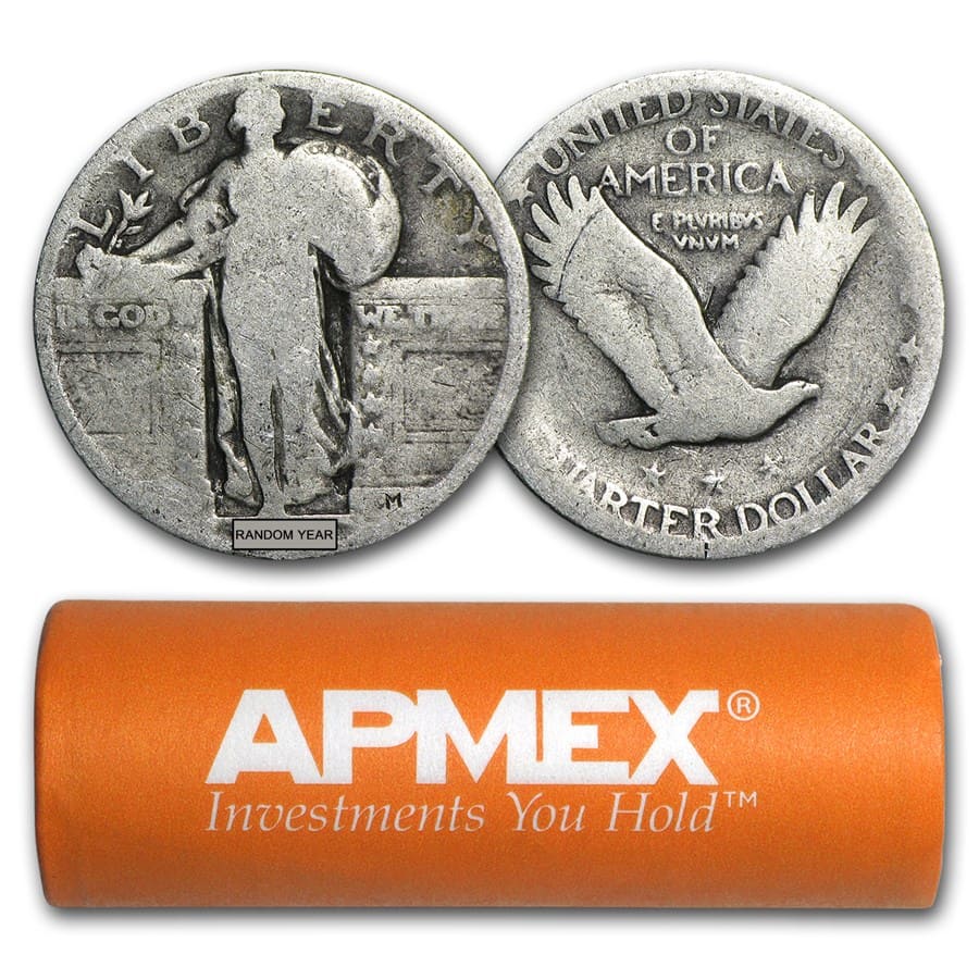 Roll of 40 $10 Face 90/% Silver Standing Liberty Quarters Full Dates