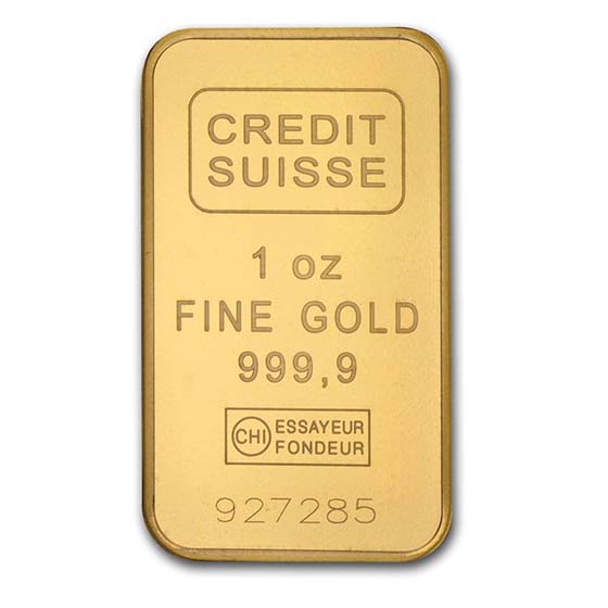 1 oz credit suisse gold bar .9999 fine in assay 1 oz credit suisse gold bar .9999 fine in assay
