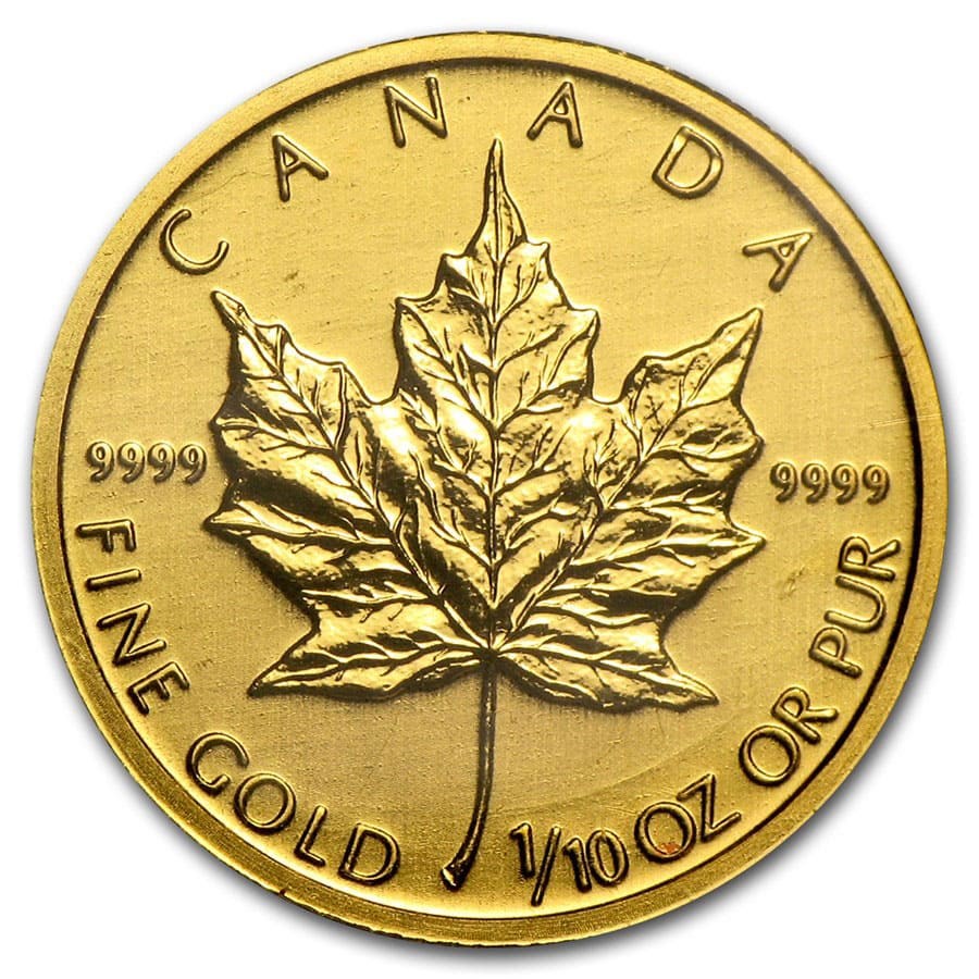 Canada 1 10 Oz Gold Maple Leaf Random Year Gold Coin Apmex