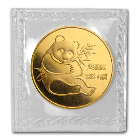 1982 China 1/2 oz Gold Panda BU (Sealed) - Gold Price
