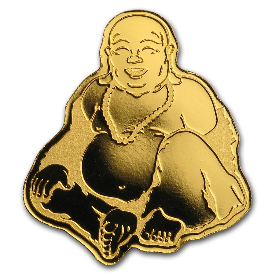 Palau 1/2 gram Gold 1 Golden Laughing Buddha Gold Coins from Palau