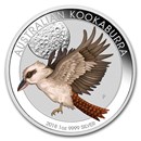 2018 AUS 1 oz Silver Colorized Kookaburra (WMF, w/Box & COA)