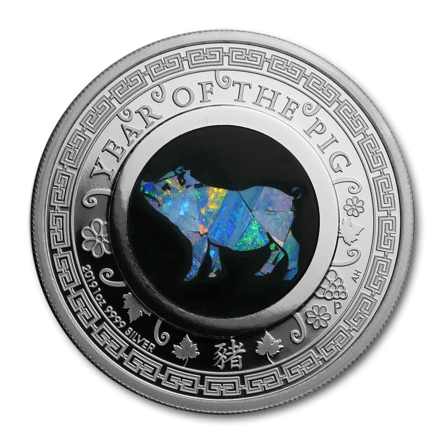 2019 Australia Opal Series Lunar Year of the PIG 1oz Silver Proof $1 Coin