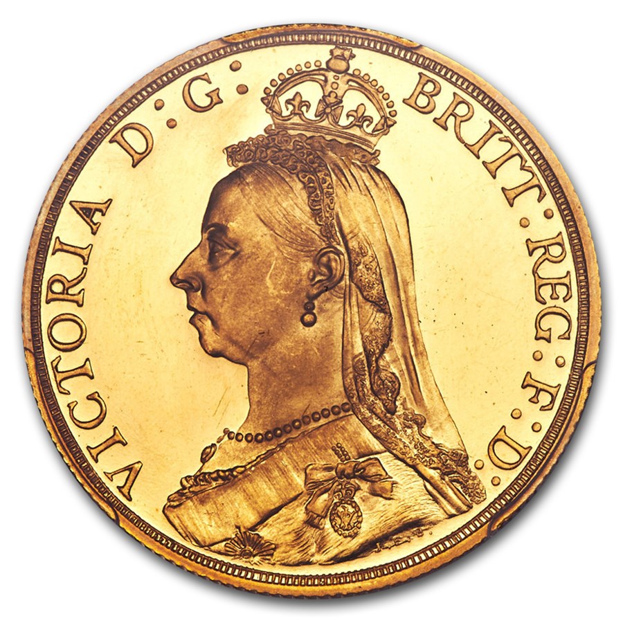 1887 Great Britain Gold Two Pounds Victoria PR63 PCGS (DCAM) For Sale