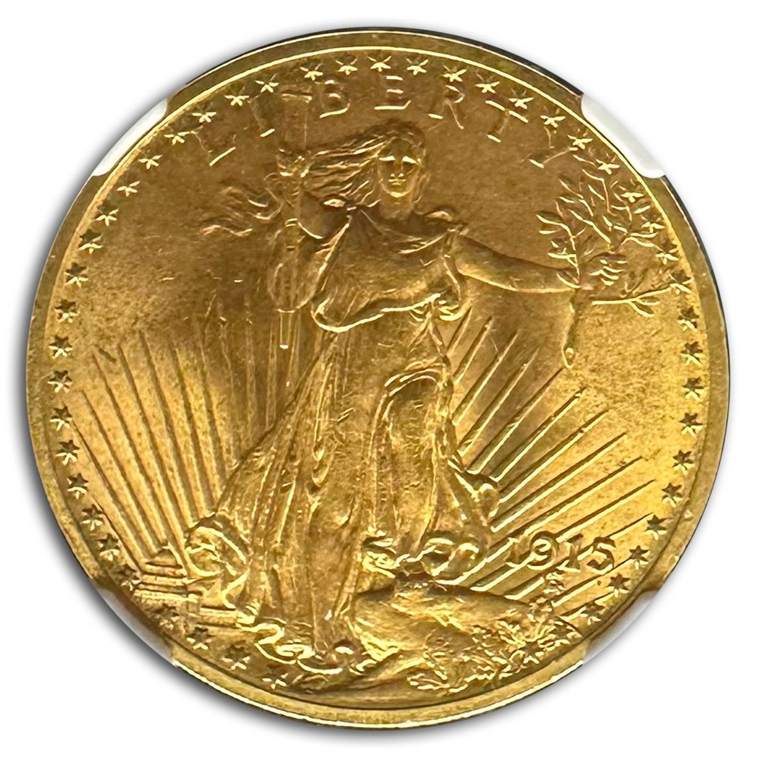 Doble águila dorada St Gaudens 1915 $20 MS-65 NGC - Imagen 2 de 3