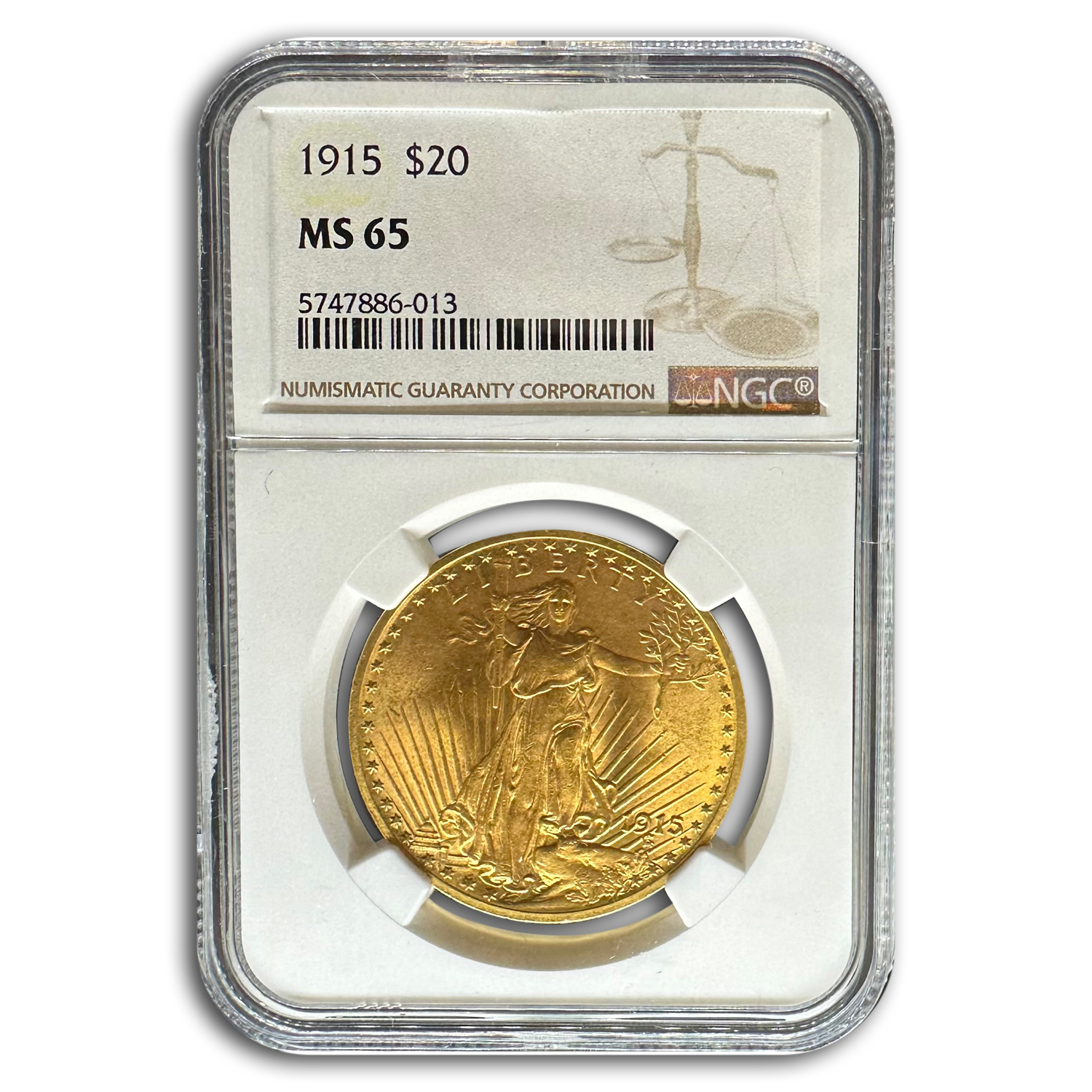 Doble águila dorada St Gaudens 1915 $20 MS-65 NGC - Imagen 1 de 3