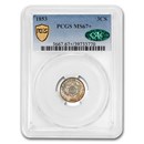 1853 Three Cent Silver MS-67+ PCGS CAC (Plus Designation)