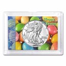 2026 1 oz Silver Eagle - w/Harris Holder, Happy Easter Design