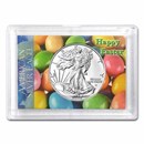 2026 1 oz Silver Eagle - w/Harris Holder, Happy Easter Design