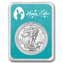 2026 1 oz Silver Eagle - w/Happy Easter, Easter Eggs Card, In TEP