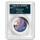 2024 AUS 1 oz Silver Swan Colorized MS-70 PCGS (FDI, Swan Label)