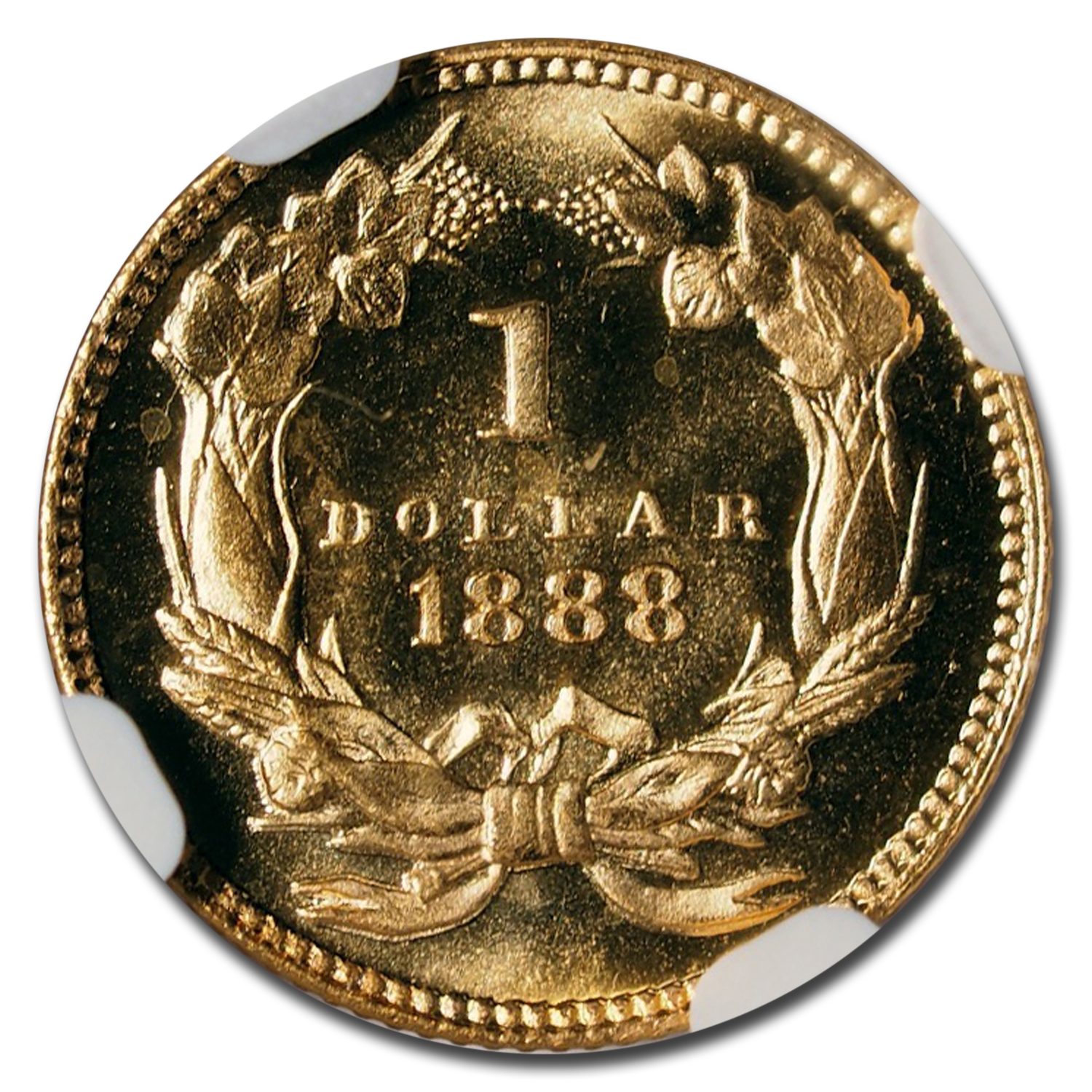 1888 1 $ Indian Head Gold PF-67 + Cameo NGC - Bild 3 von 3