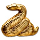 2025 Mongolia 1 oz Silver Gilded Lunar Nimble Snake Shaped Coin