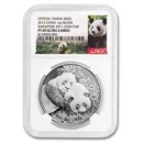 2012 China 1 oz Silver Panda Singapore Coin Fair PF-69 NGC
