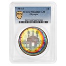 1984-S Olympic $1 Silver Commem PR-68 PCGS (Beautiful Toning)