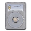 1869/8 Three Cent Silver MS-67 PCGS