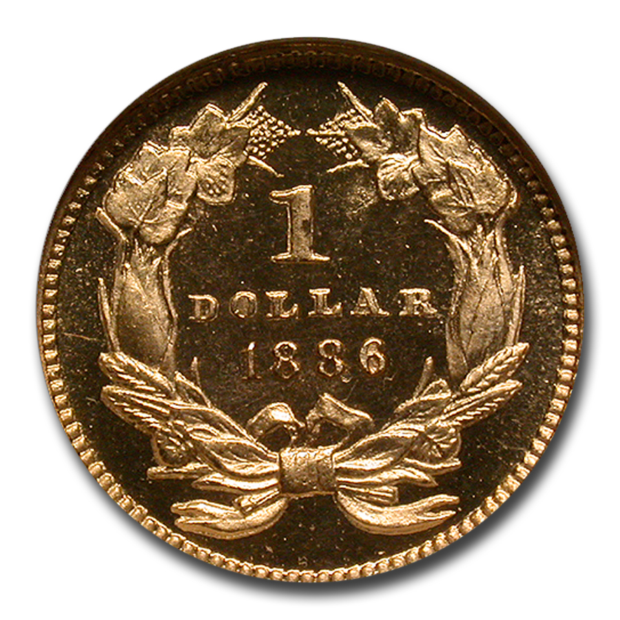 1886 $1 Indian Head Gold PF-66 Cameo NGC CAC - Foto 3 di 3