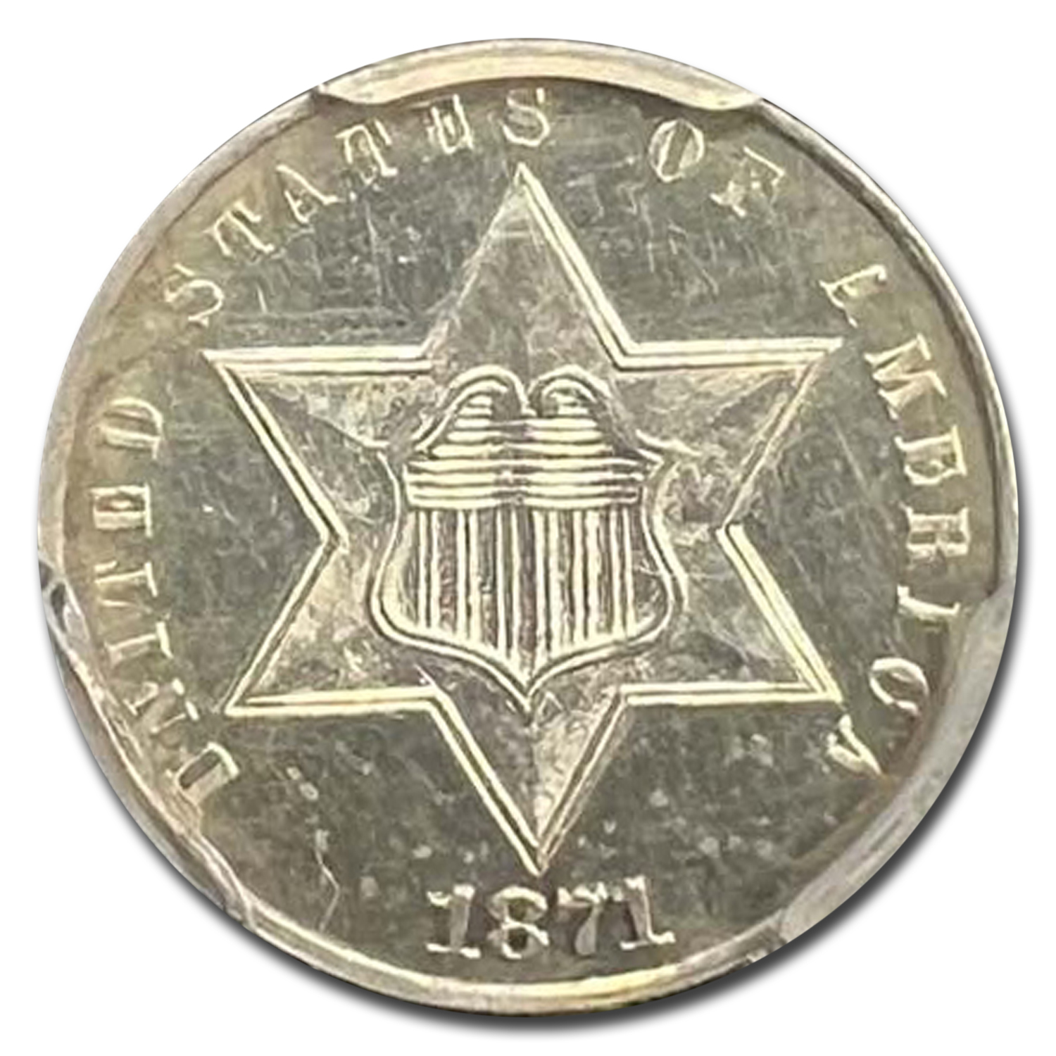 1871 Three Cent Silver PR-63 PCGS - Bild 2 von 3