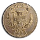 1811 Great Britain Silver Cattle and Barber 6P Token AU-58 PCGS