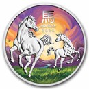 2026 AUS 1 oz Silver Colorized Lunar Horse Money Expo (in card)
