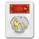 2026 AUS 1 oz Silver Lunar Horse MS-70 PCGS Red Label (Gilded)