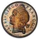 1891-A Dominican Republic Silver 5 Francos MS-63 PCGS