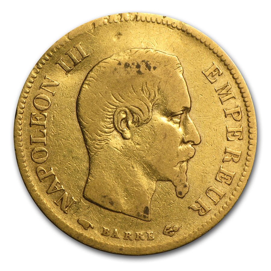 1853-1869 France Gold 10 Francs Napoleon III (Cleaned ...