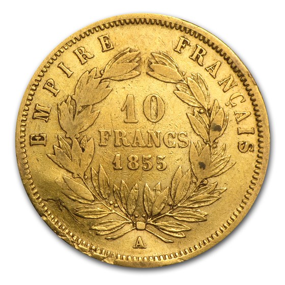 1853-1869 France Gold 10 Francs Napoleon III (Cleaned ...