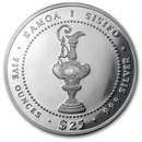 1987 Samoa 5 oz Silver 25 Tala America's Cup Proof