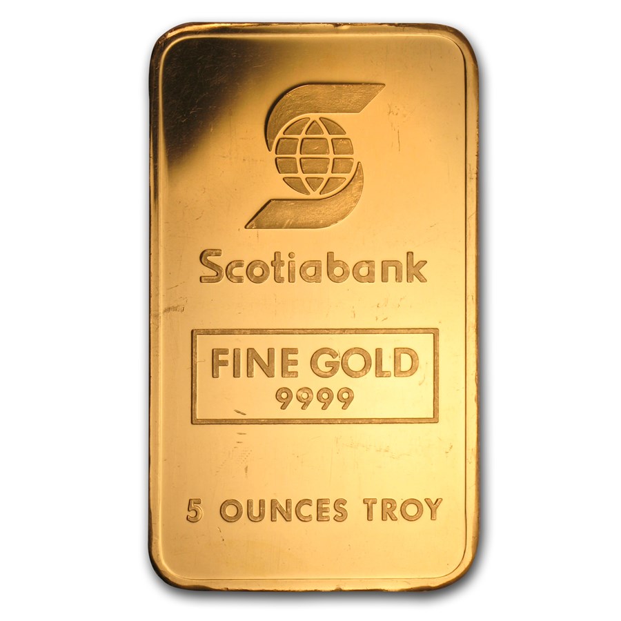 5 oz Gold Bar - Johnson Matthey (Scotiabank) Bar For Sale ...