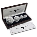2013 Somalia 4-Coin Silver African Elephant Proof Set