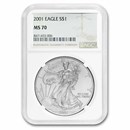 2001 American Silver Eagle MS-70 NGC