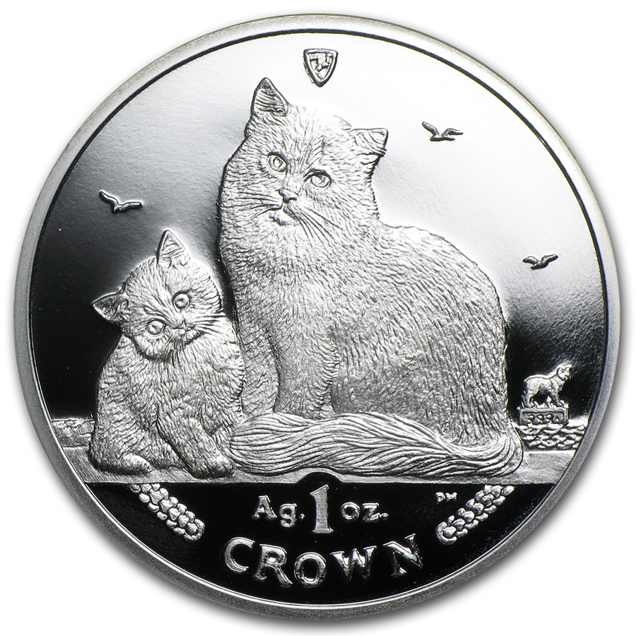2013 Isle of Man Silver 1 Crown Siberian Cat Proof Silver & Other
