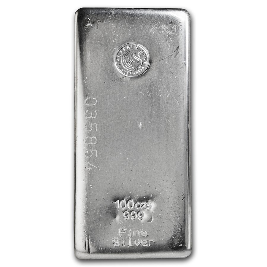 100 Oz Silver Bar Perth Mint Coins And Bars 100 Oz Silver Bar Perth Mint