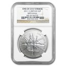 2011 1 oz Silver Britannia MS-69 Matte NGC (One of 2,337 struck)