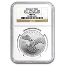 2014 RCM 1 oz Silver Birds of Prey Peregrine Falcon MS-69 NGC