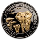 2015 Somalia 1 oz Silver Elephant (Gilded)