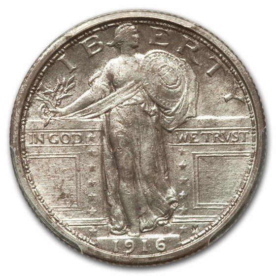 Download 1916 Standing Liberty Quarter MS-64 PCGS | Standing Liberty Quarters (1916 - 1930) (Certified ...
