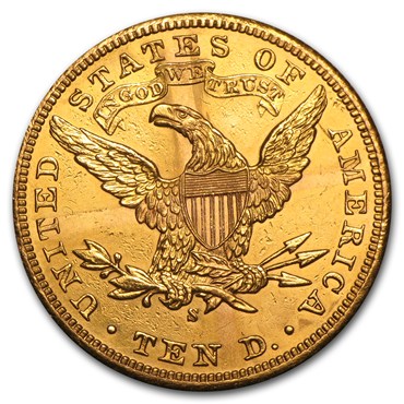 Liberty $10 Gold Coin (1838-1907) obverse Liberty $10 Gold Coin (1838-1907) obverse