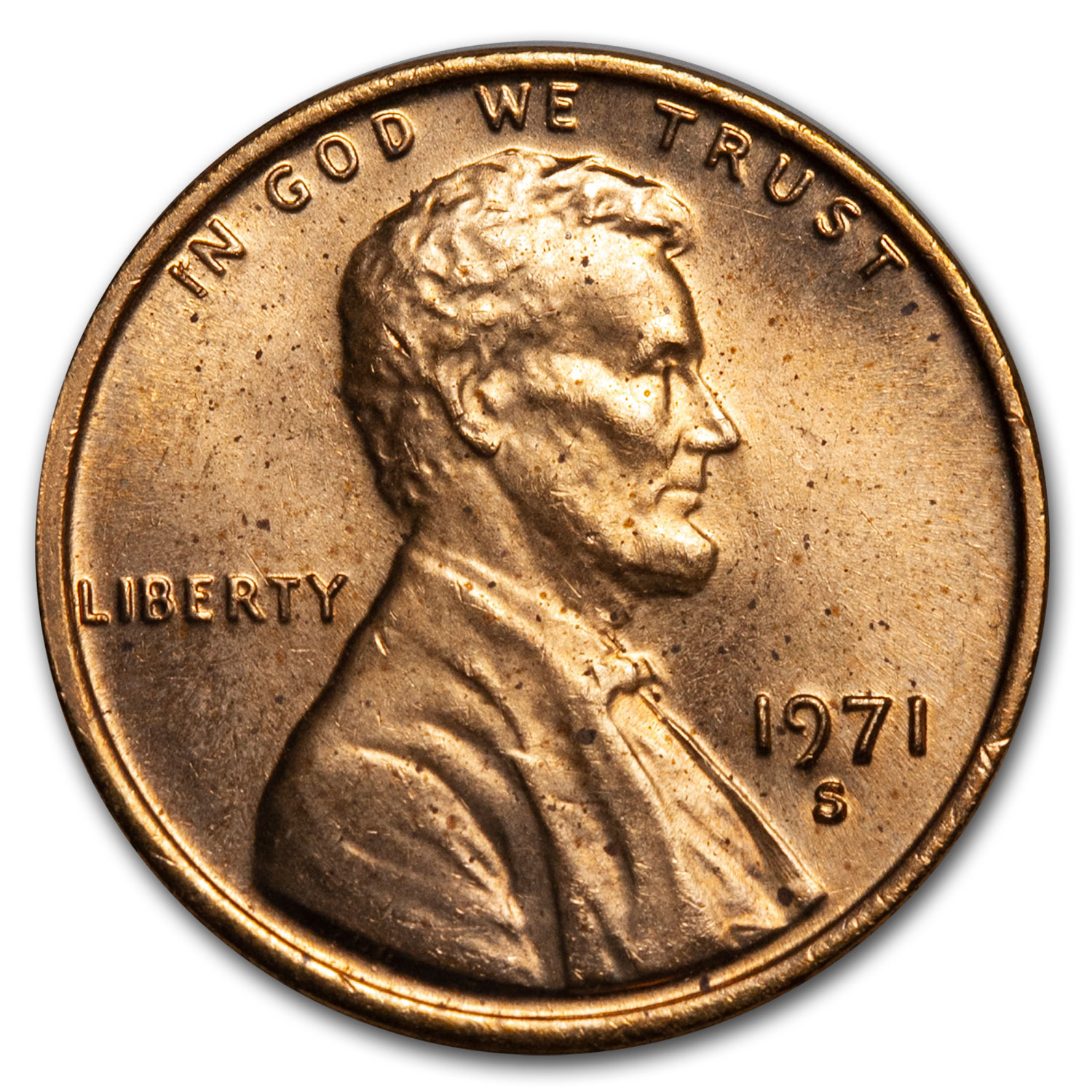 1971-S GEM BU MEMORIAL CENT ROLL 50 COINS
