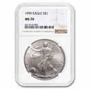 1999 American Silver Eagle MS-70 NGC