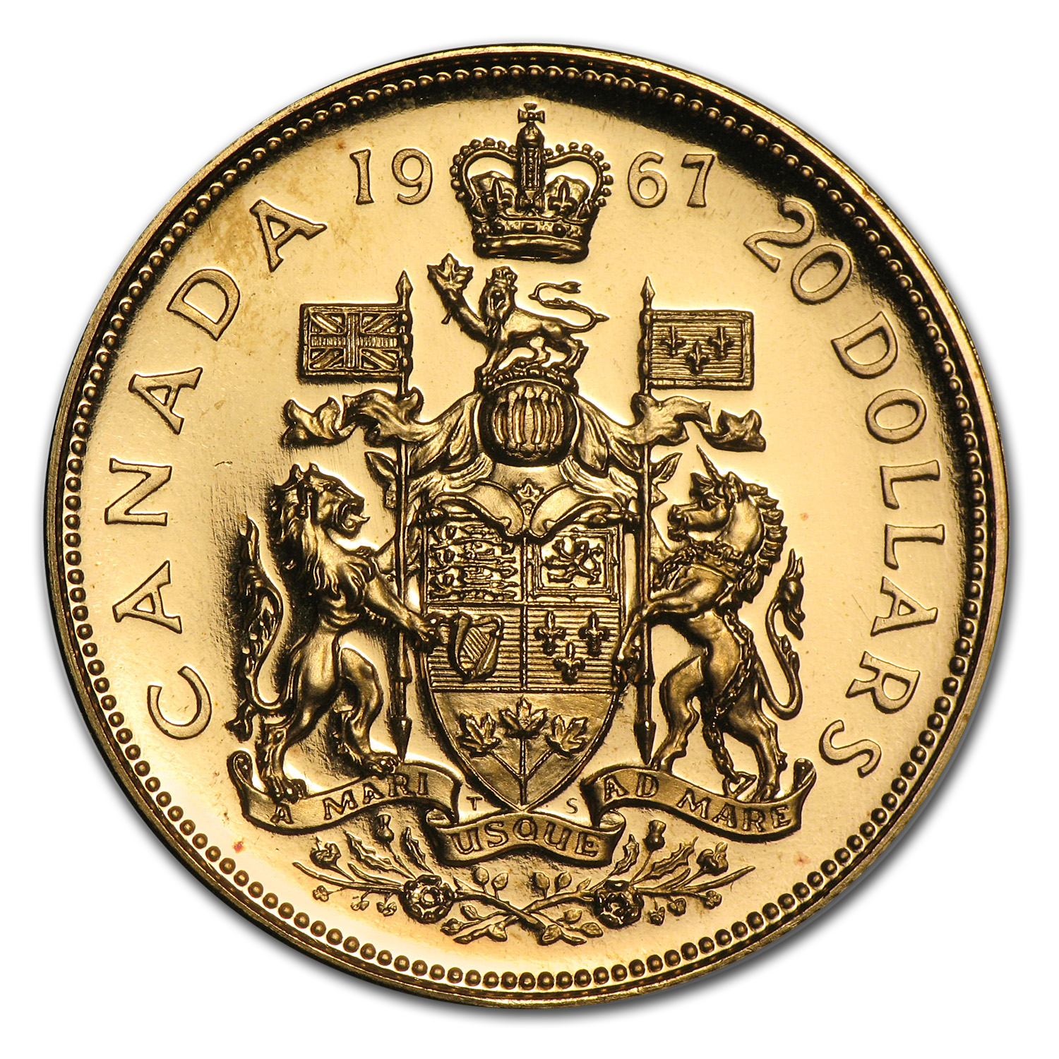 Buy 1967 Canada Gold $20 Confederation BU/Proof (AGW .5288
