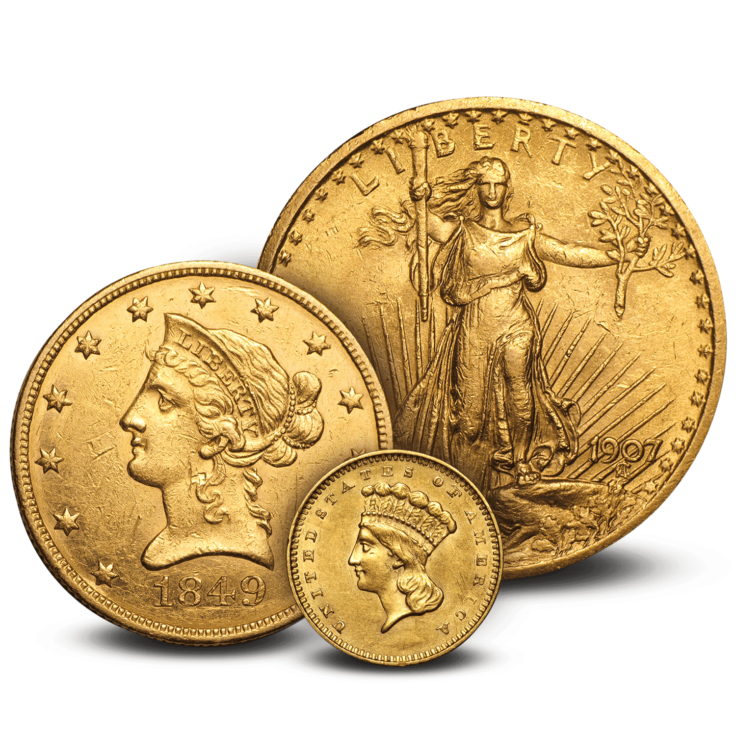 いラインアップ 1852 Buy 5-Coin $5 $10, ($20, XF+ Set Type Gold Liberty Collection